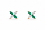 Rosé Emerald Bloom Studs
