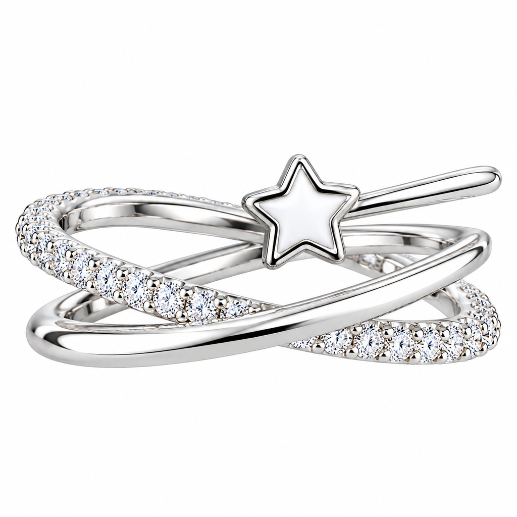 Silver Celestial Crystal Ring