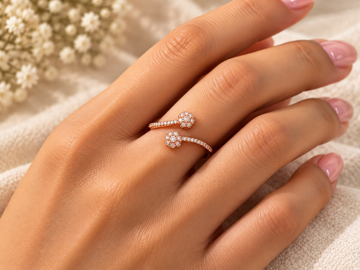 Rosé Twin Spark Ring