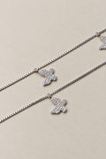 Silver Fiora Butterfly Crystal Anklet