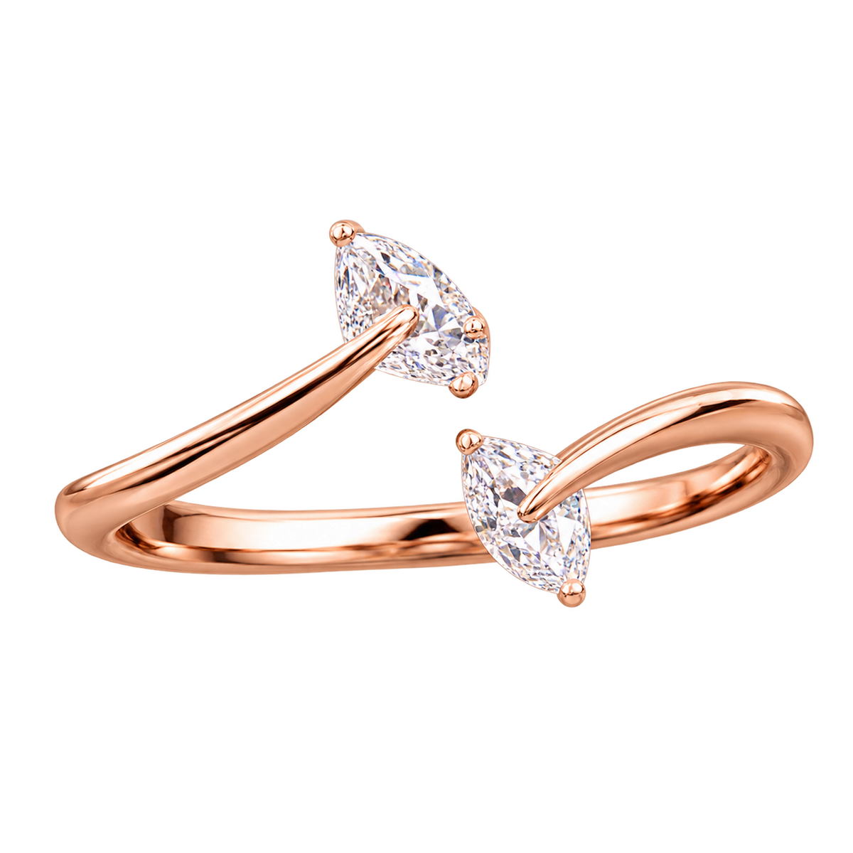 Rosé Butterfly Crystal Ring