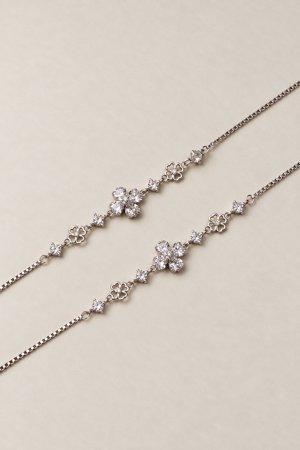 Silver Elara Bloom & Butterfly Anklet