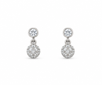 Silver Elara Crystal Cluster Drop Earrings