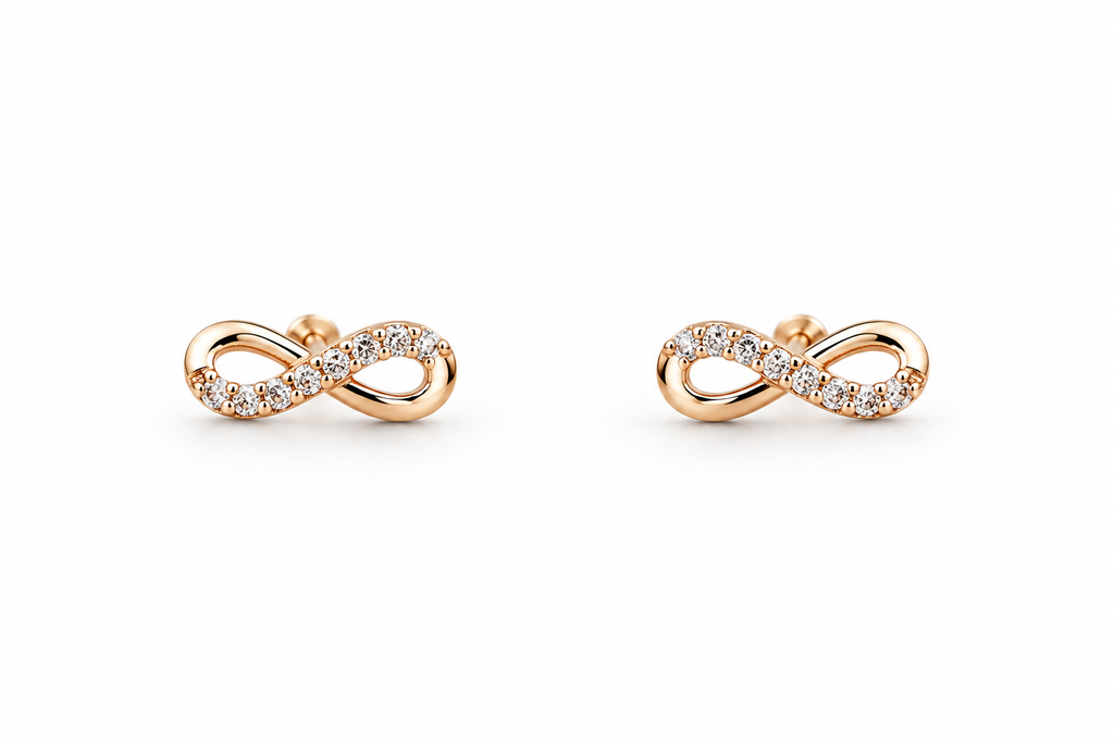 Rosé Infinity Gleam Stud Earrings