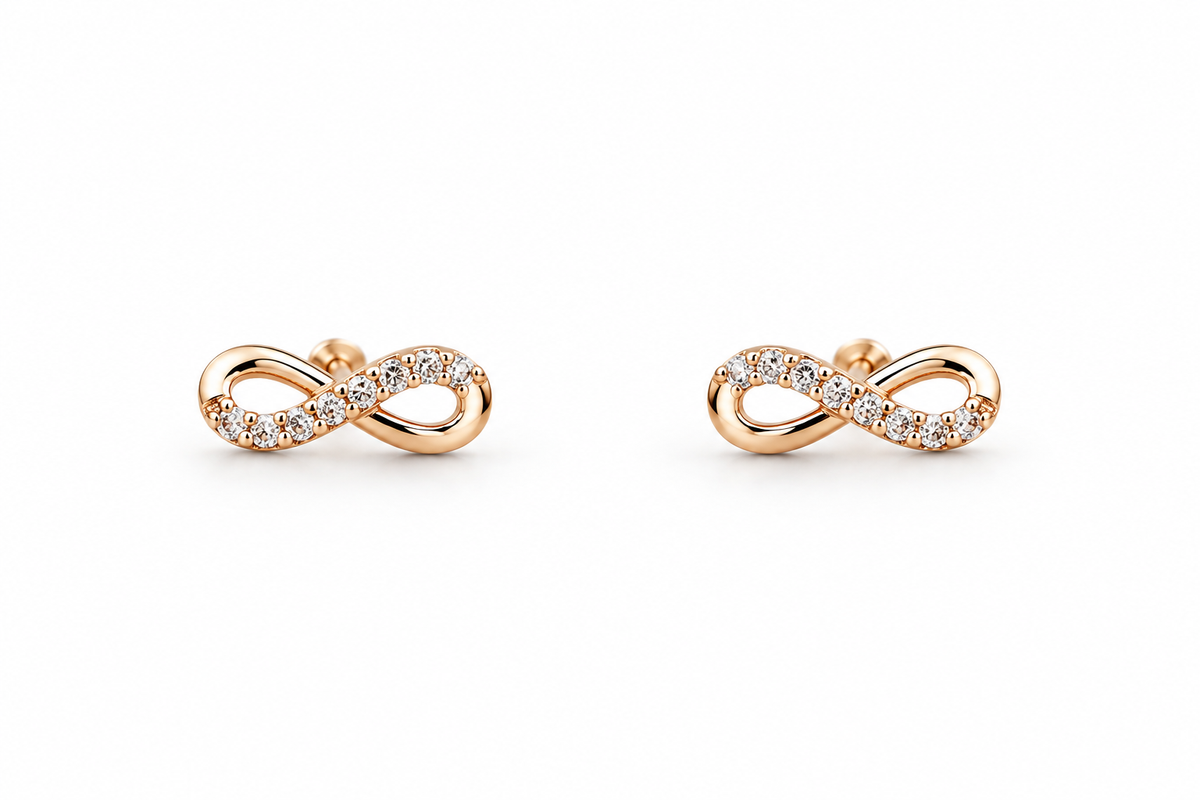 Rosé Infinity Gleam Stud Earrings