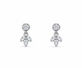 Silver Elara Double Crystal Floral Stud Earrings