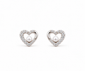 Silver Celeste Heart Pearl Stud Earrings