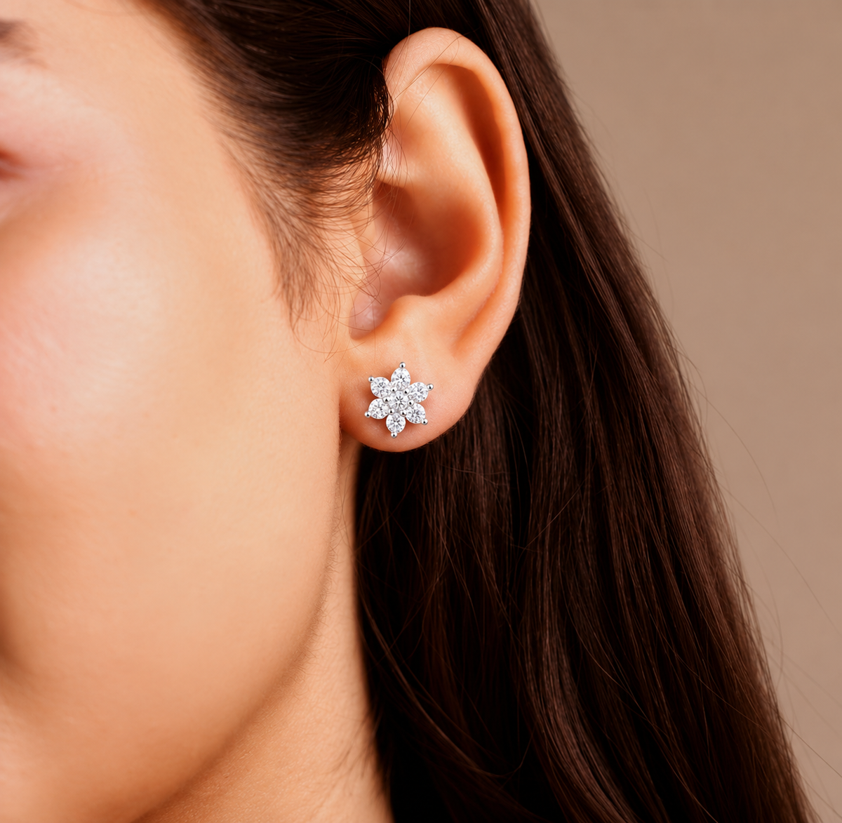 Silver Blossom Cluster Studs