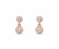 Rose Gold Elara Crystal Cluster Drop Earrings