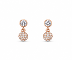 Rose Gold Elara Crystal Cluster Drop Earrings