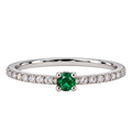 Silver Emerald Élan Ring