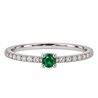 Silver Emerald Élan Ring