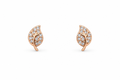 Rose Gold Elara Curved Leaf Stud Earrings