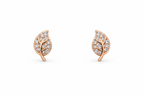 Rose Gold Elara Curved Leaf Stud Earrings