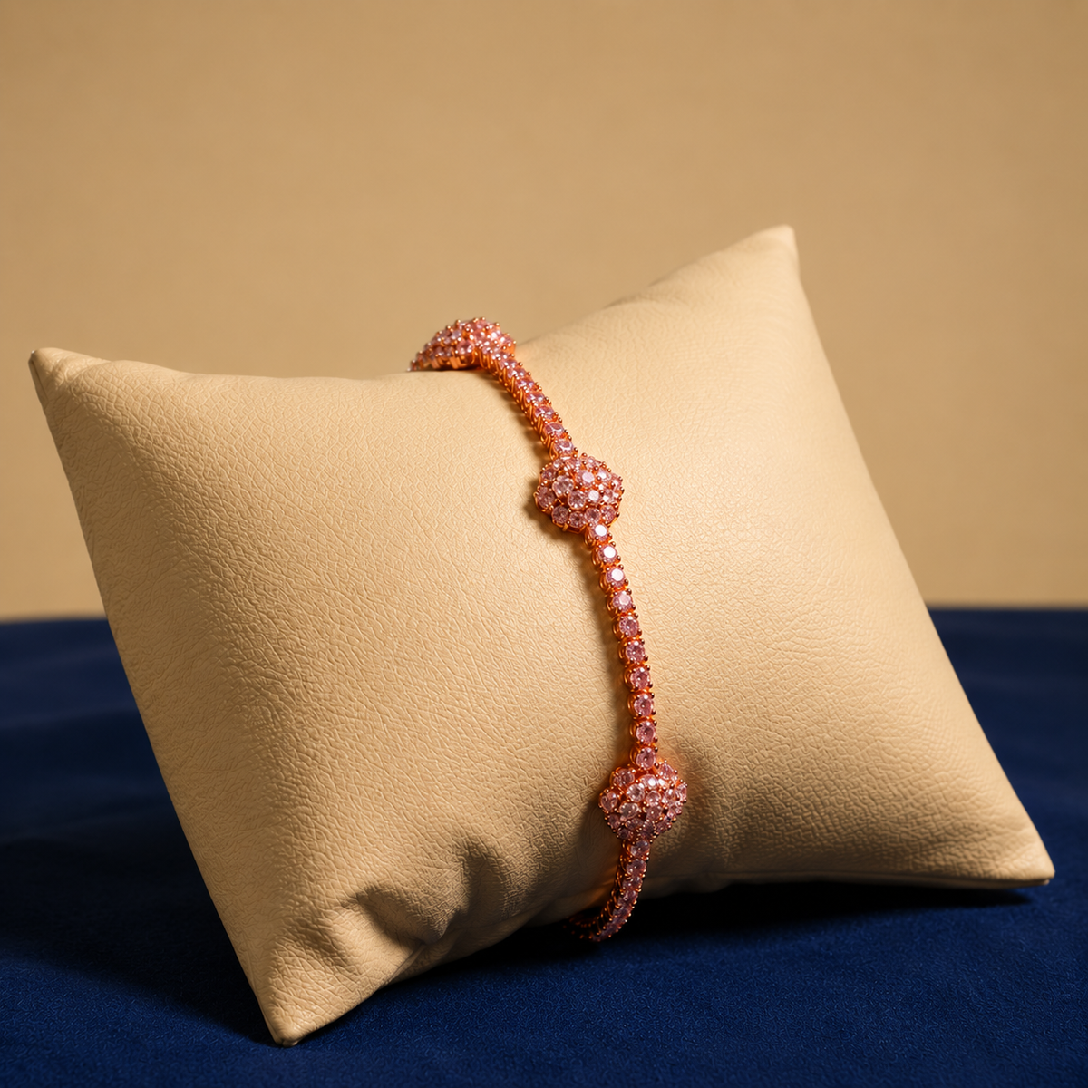 Rose Gold Aurelle Triple Crystal Bracelet