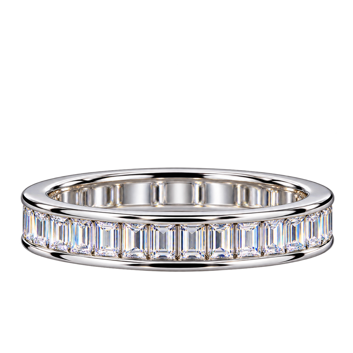 Silver Crystal Éternité Ring