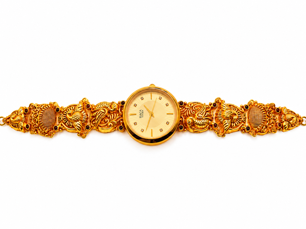 Raga Titan Regalia Peacock Heritage Gold-Tone Watch