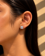 Silver Celeste Starburst Crystal Stud Earrings