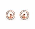 Rose Gold Elara Swan Crystal Stud Earrings