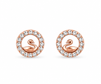 Rose Gold Elara Swan Crystal Stud Earrings