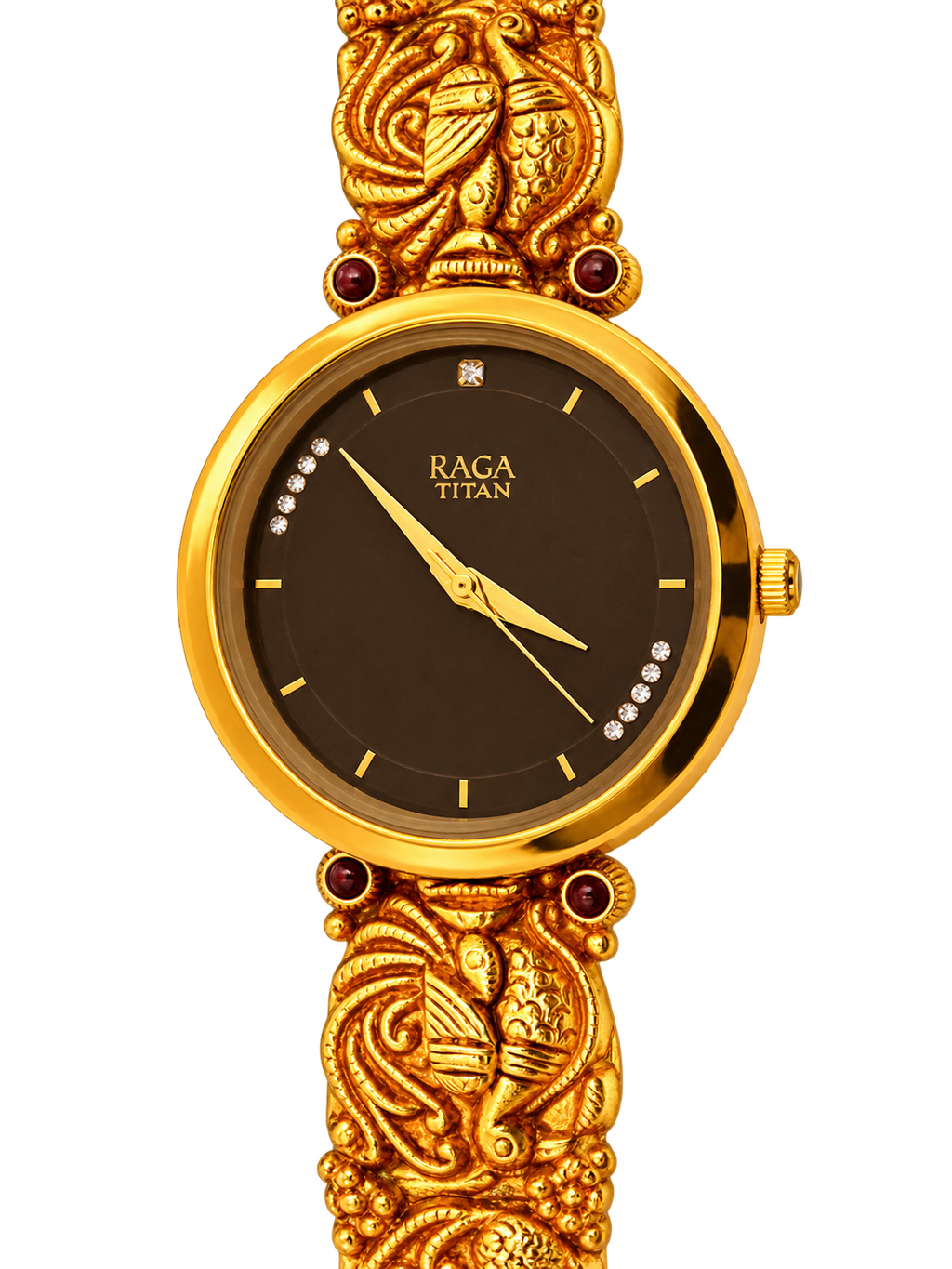 Raga Titan  Heritage Peacock Gold-Tone Bracelet Watch