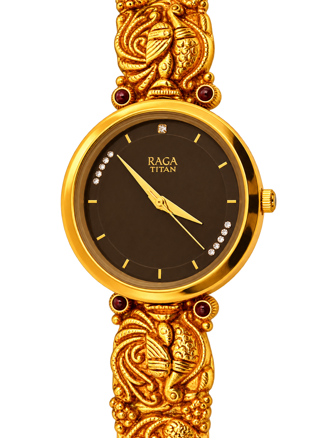 Raga Titan  Heritage Peacock Gold-Tone Bracelet Watch