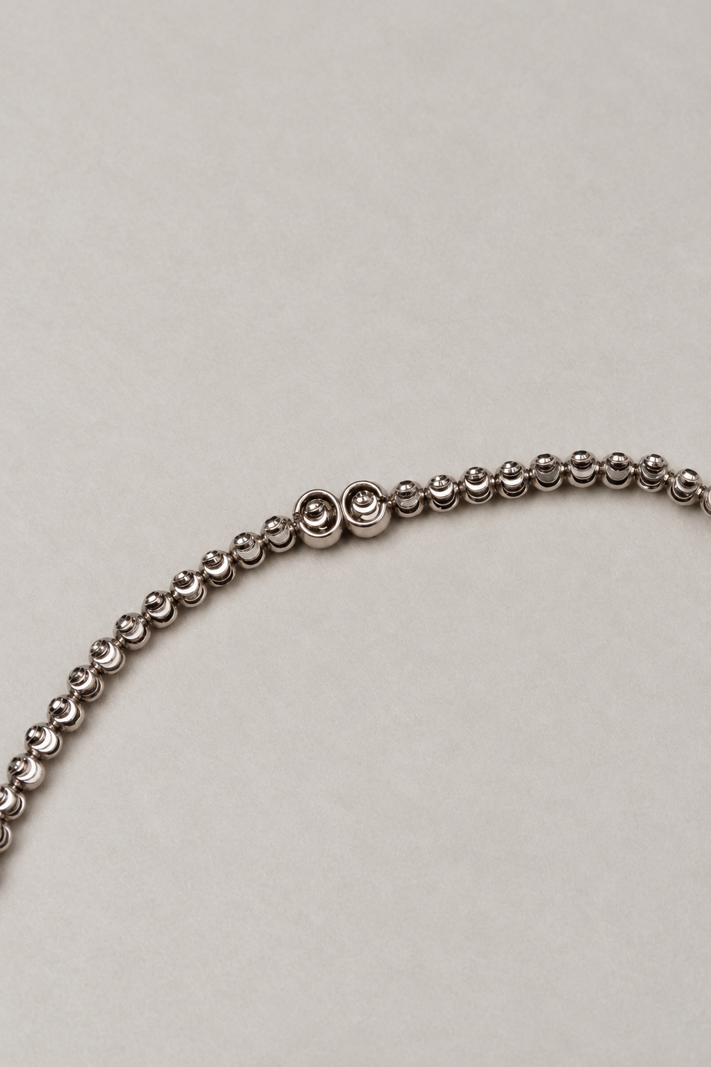 Silver Elara Beaded Anklet