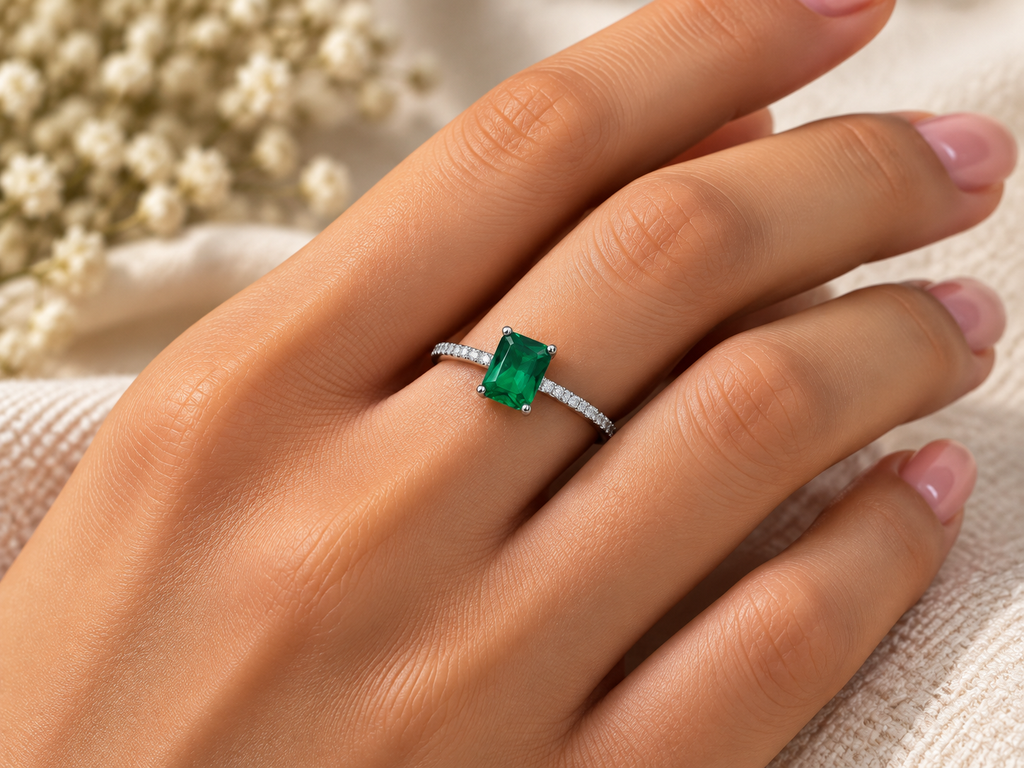 Silver Emerald Regent Ring