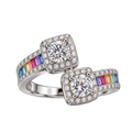 Silver Twin Radiance Statement Ring