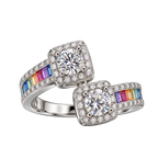 Silver Twin Radiance Statement Ring