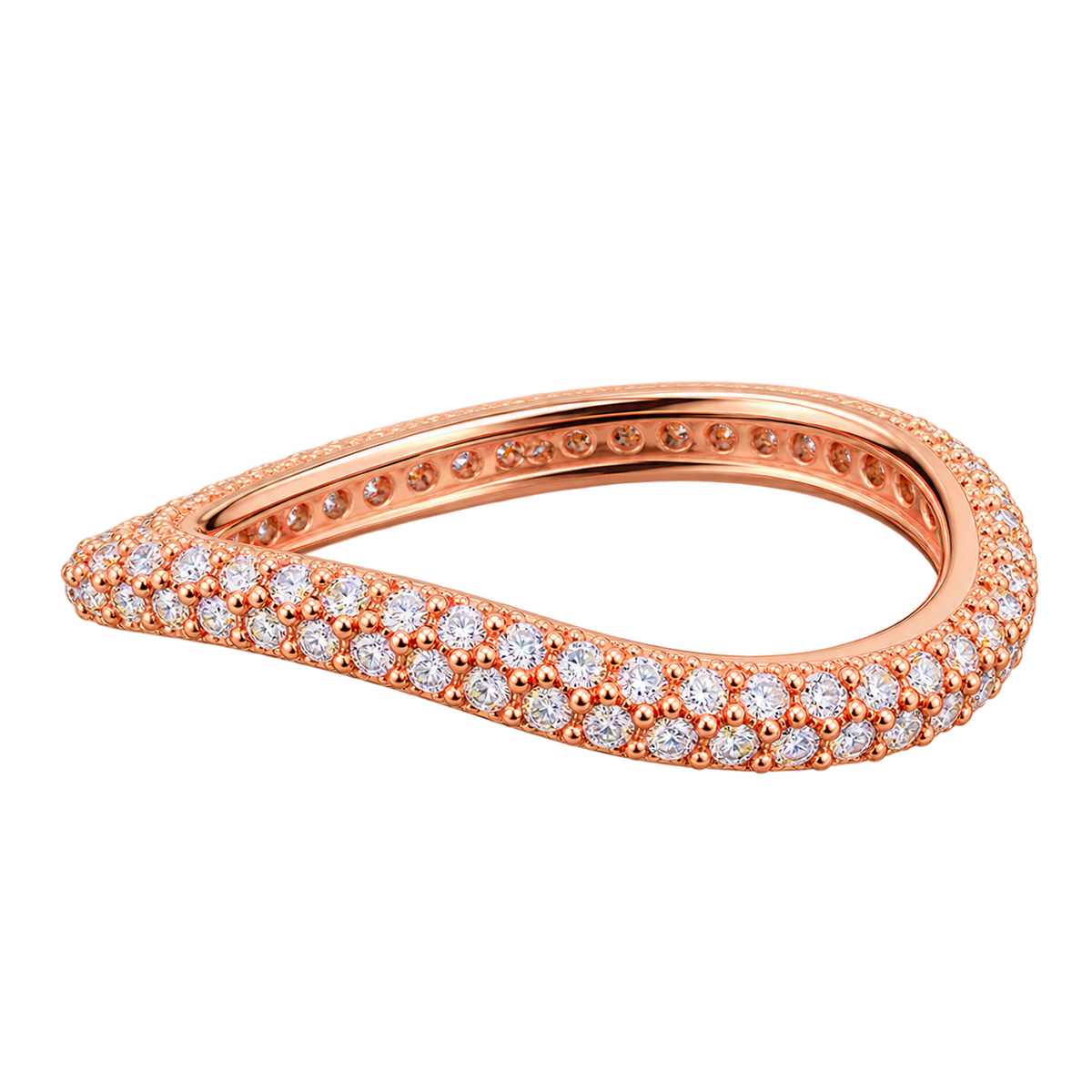 Rosé Pavé Curve Ring