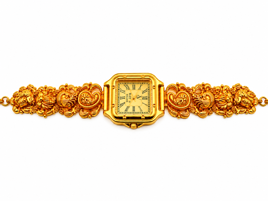 Viha Quartz Rajvani Heritage Gold-Tone Bracelet Watch