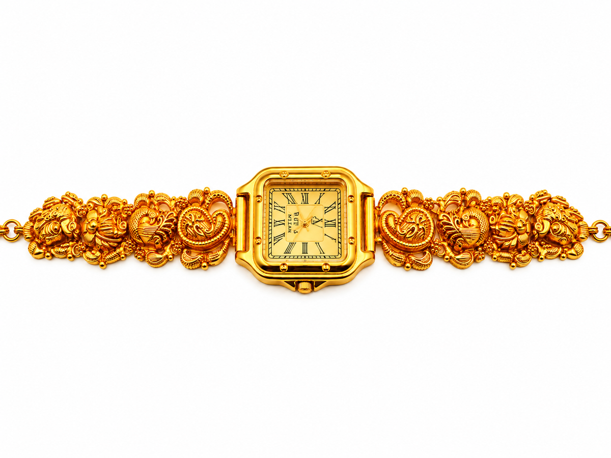 Viha Quartz Rajvani Heritage Gold-Tone Bracelet Watch