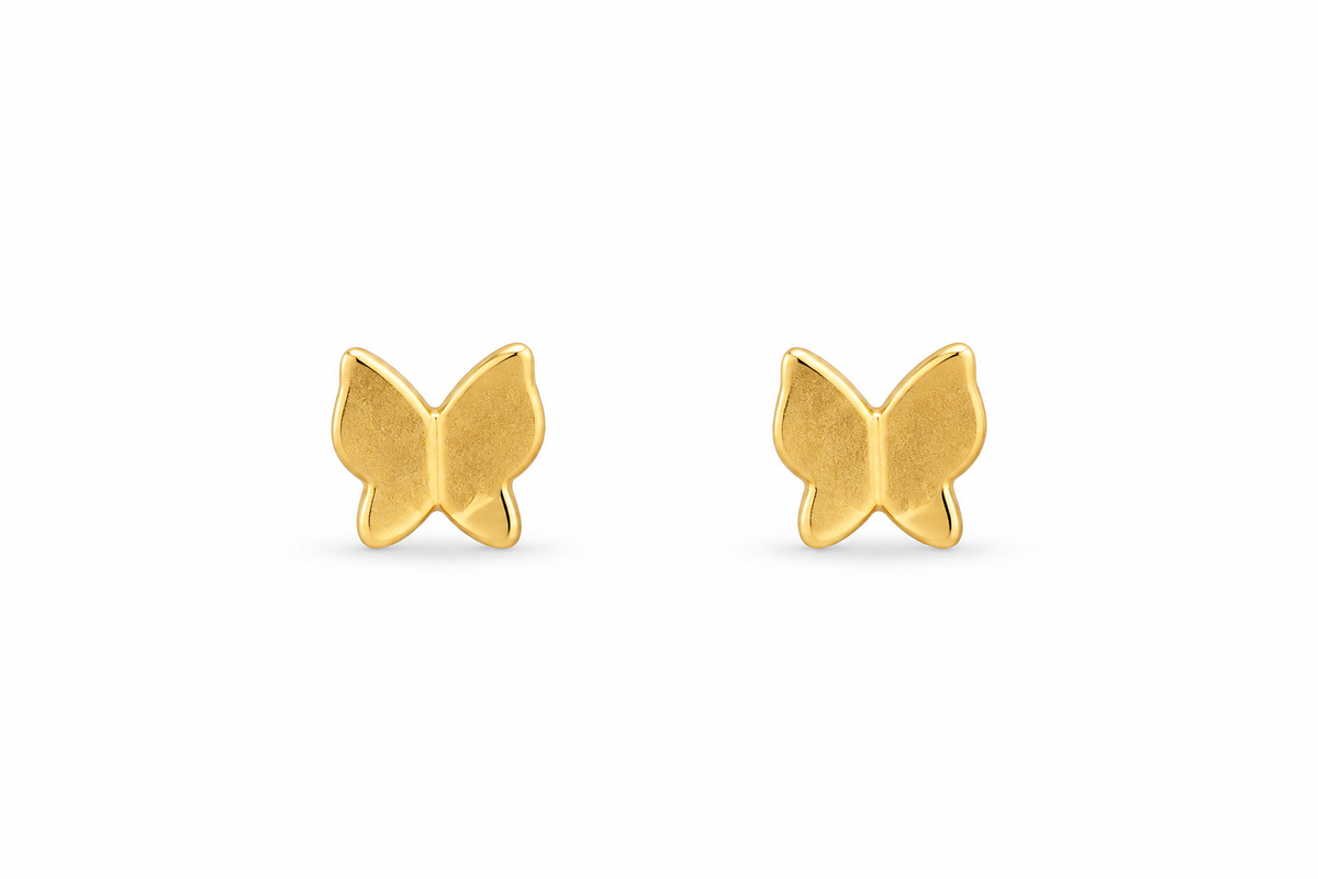 Gold Celeste Butterfly Stud Earrings