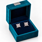 Rose Gold Celeste Marquise Floral Stud Earrings