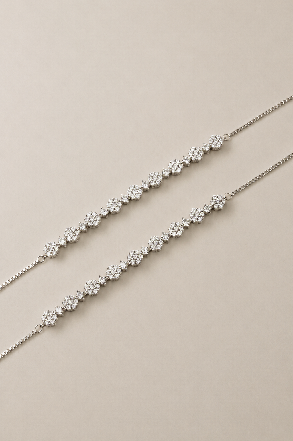 Silver Celeste Floral Sparkle Anklet