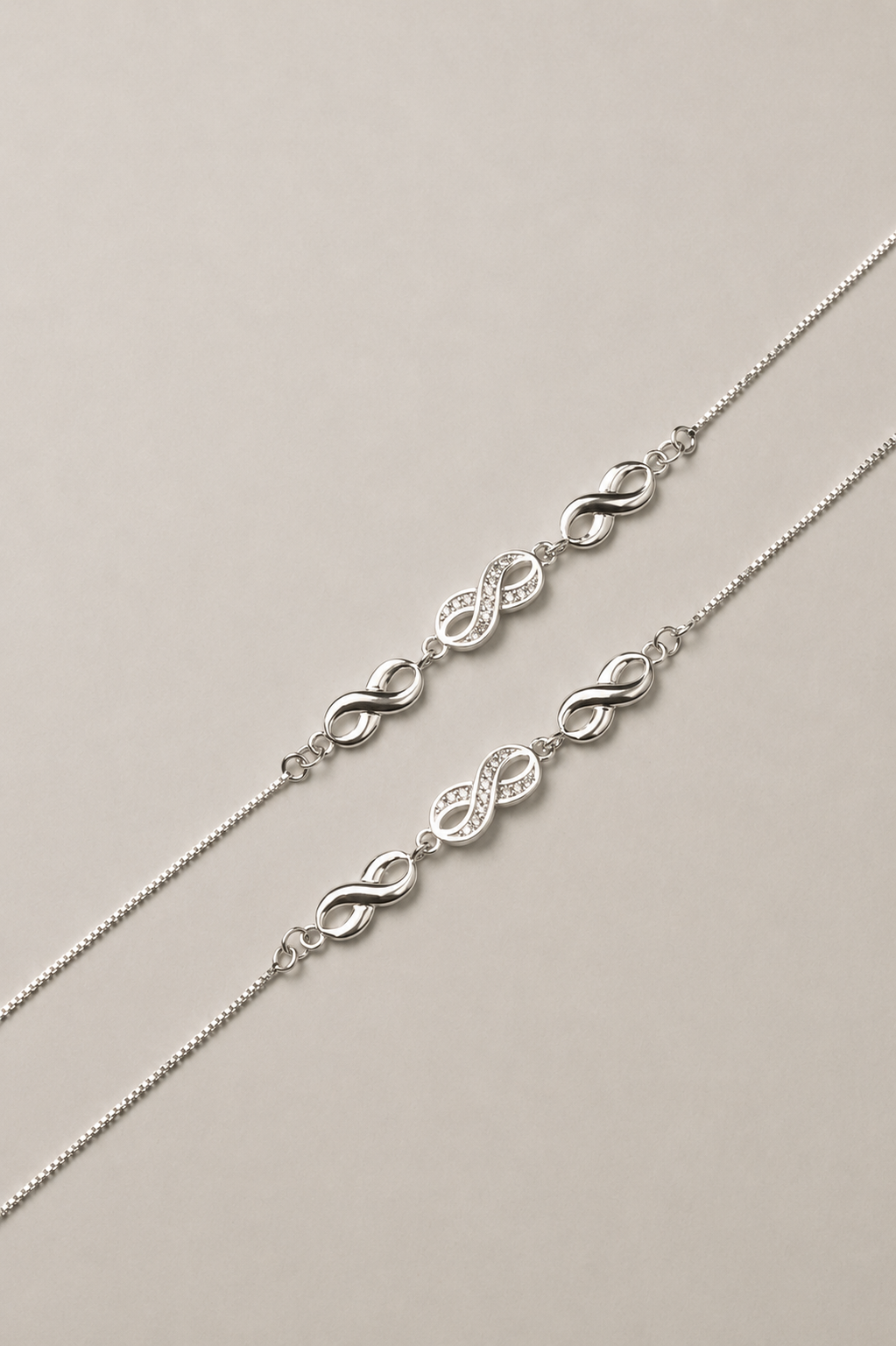 Silver Elara Infinity Link Anklet