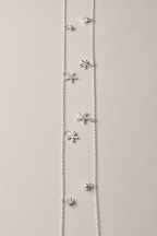 Silver Fiora Charm Cascade Anklet