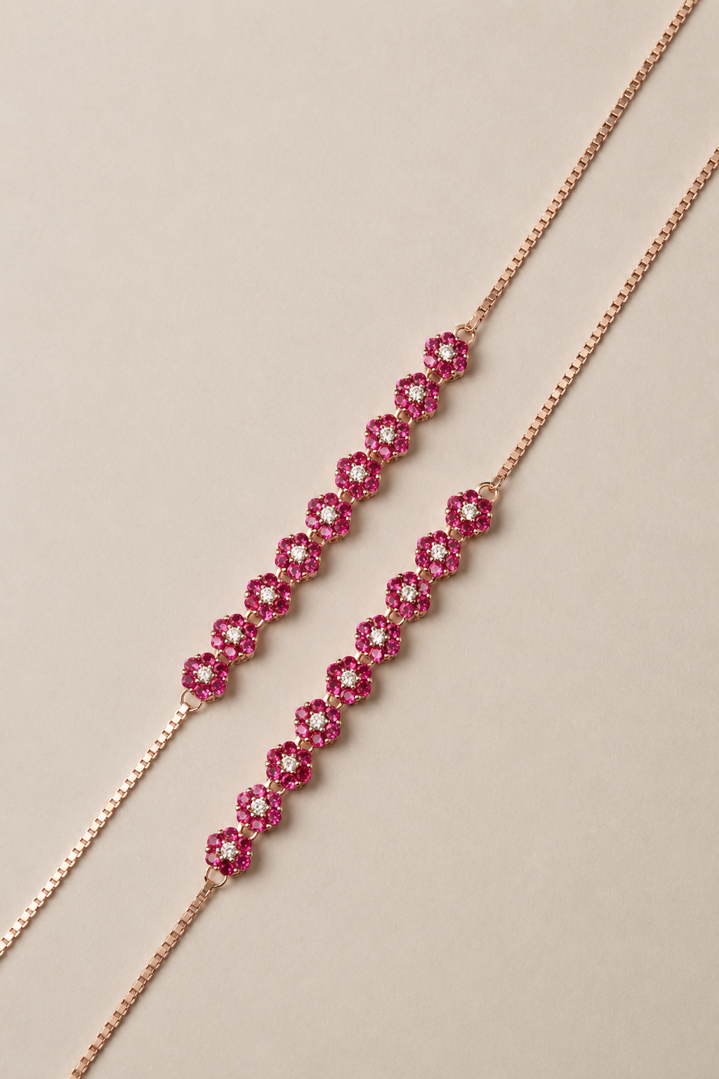 Rose Gold Fiora Pink Crystal Anklet