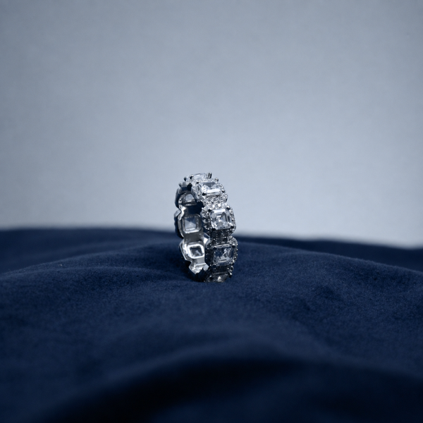 Silver Crystal Régence Ring