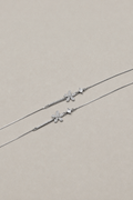 Silver Fiora Floral Crystal Anklet