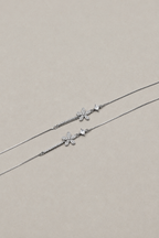 Silver Fiora Floral Crystal Anklet