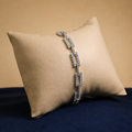 Silver Aurelle Oval Crystal Link Bracelet