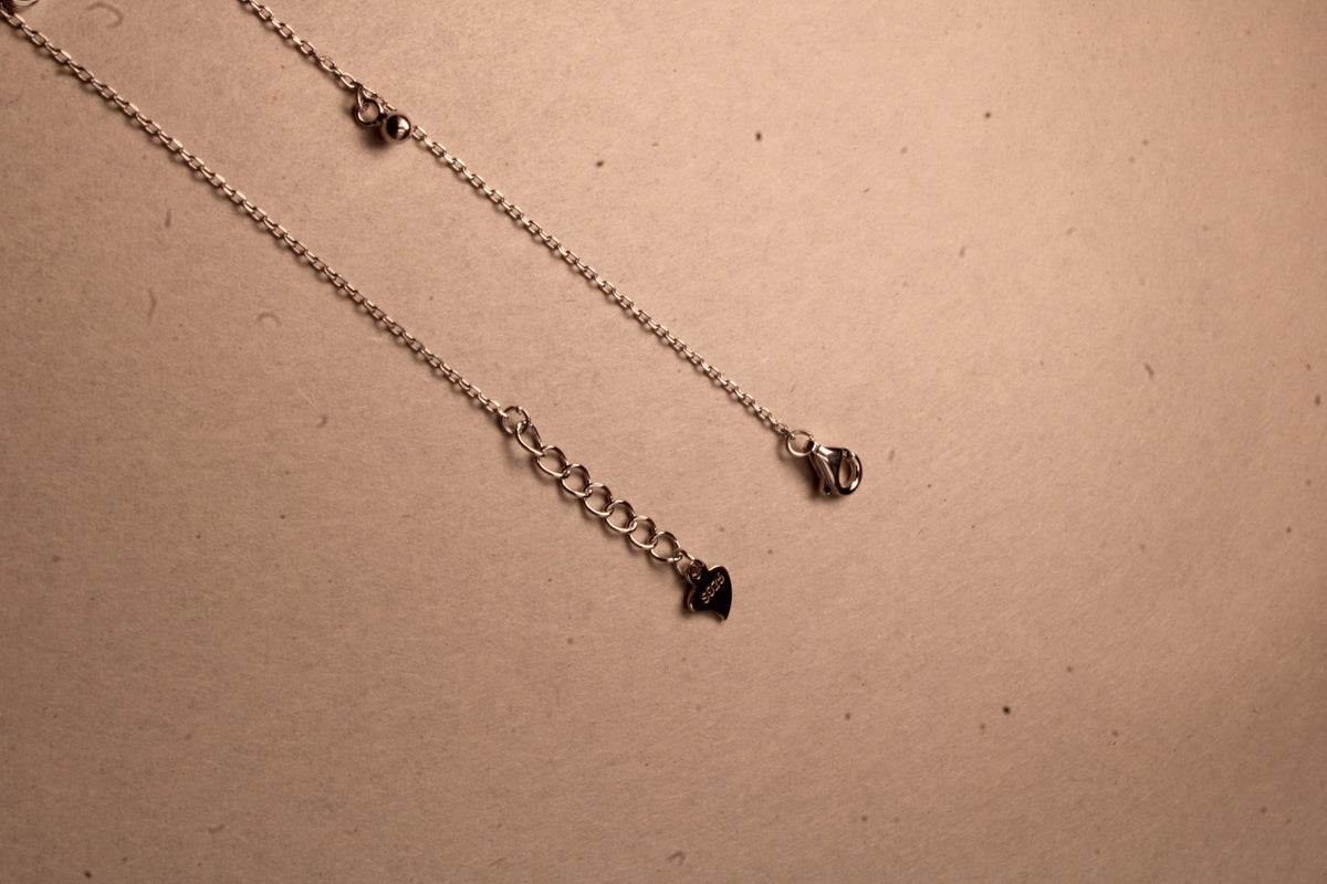 Silver Fiora Charm Cascade Anklet
