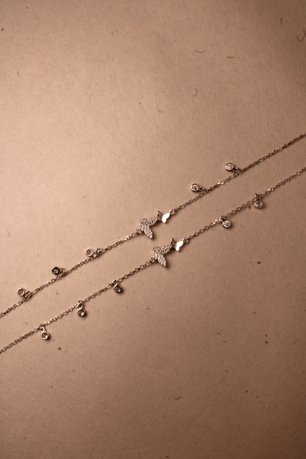 Silver Celeste Bow Accent Anklet