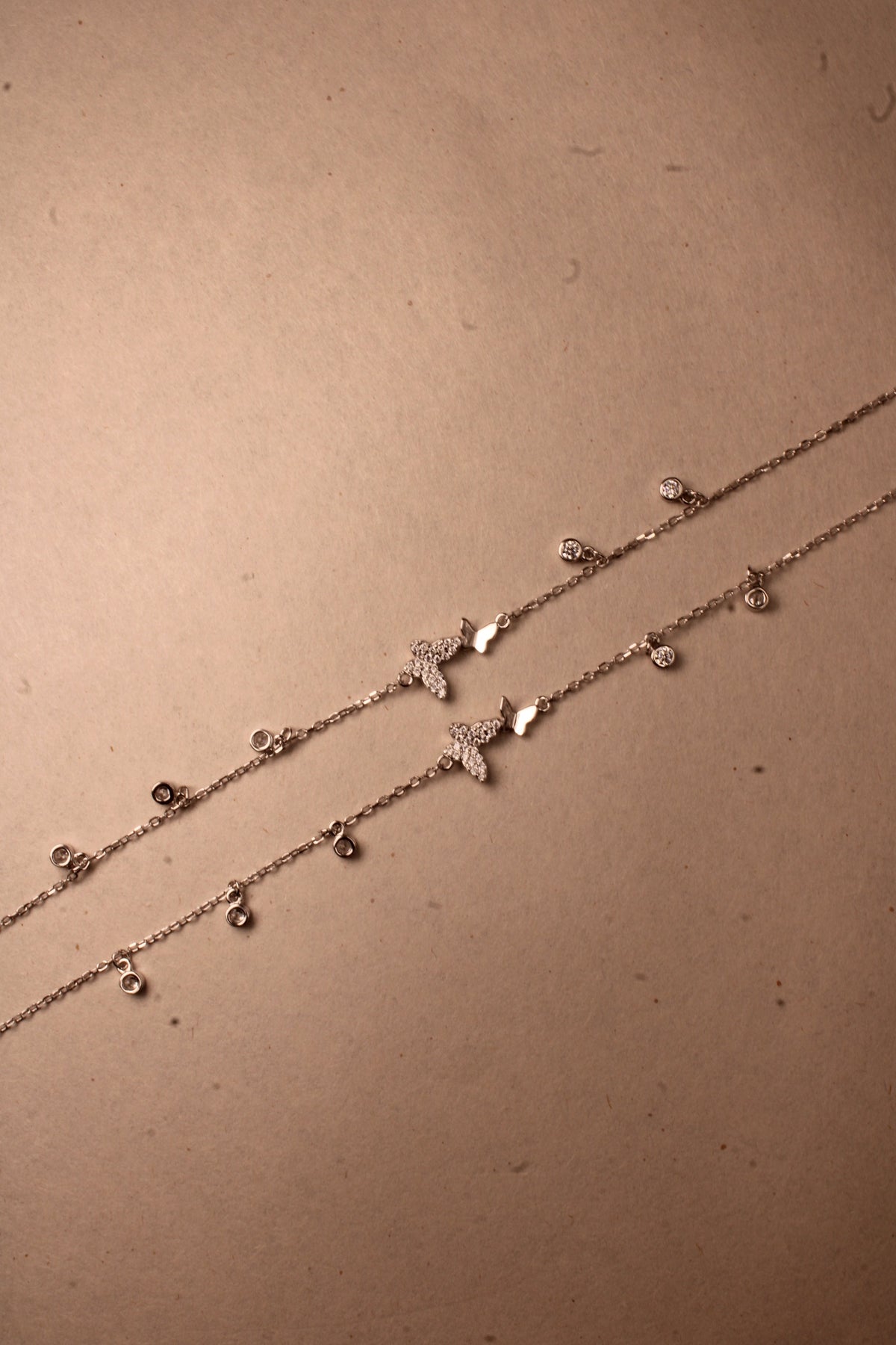 Silver Celeste Bow Accent Anklet