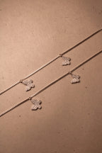 Silver Fiora Butterfly Crystal Anklet