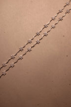 Silver Fiora Wavy Floral Anklet