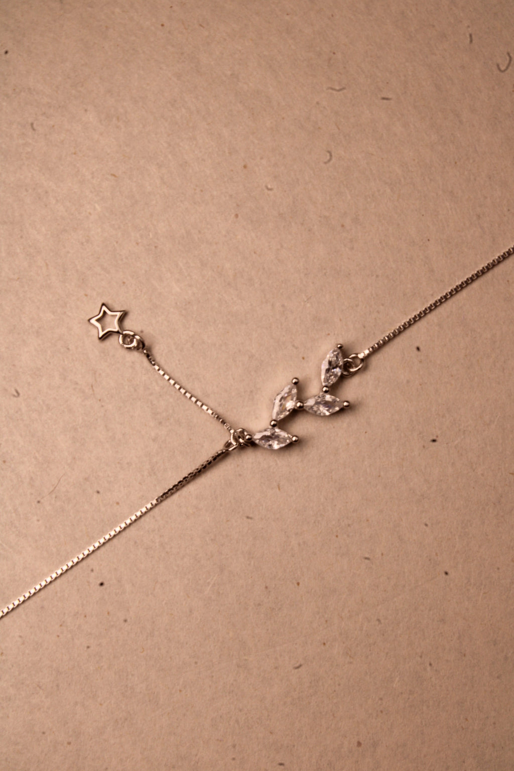 Silver Celeste Floral Star Anklet