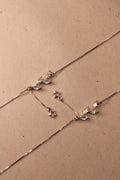 Silver Celeste Floral Star Anklet